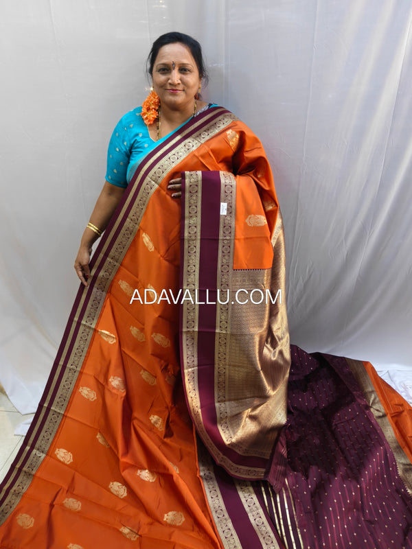 Rust Orange Art Silk - B10