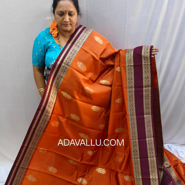 Rust Orange Art Silk - B10