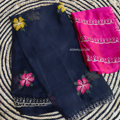 Rangoli Saree With Mirror Work - S01