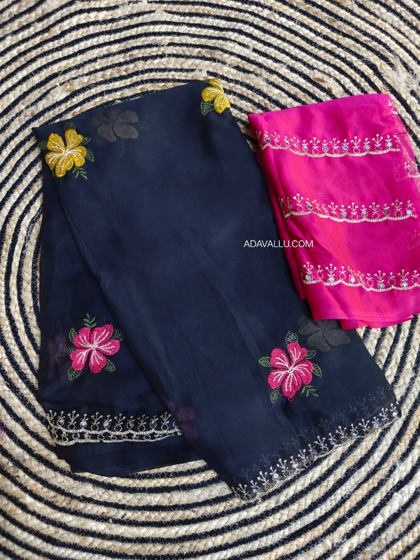Rangoli Saree With Mirror Work - S01