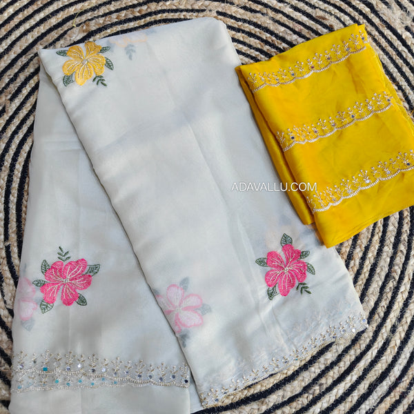 Rangoli Saree With Mirror Work - S01