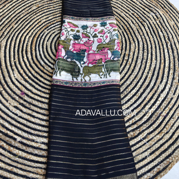 Pichwai Design Georgette Panel - J11