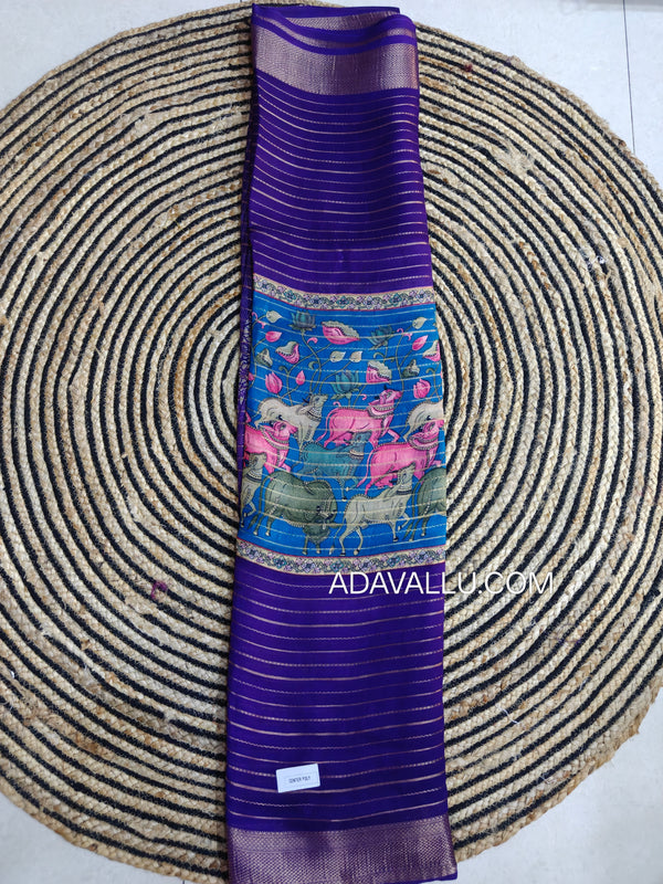 Pichwai Design Georgette Panel - J11