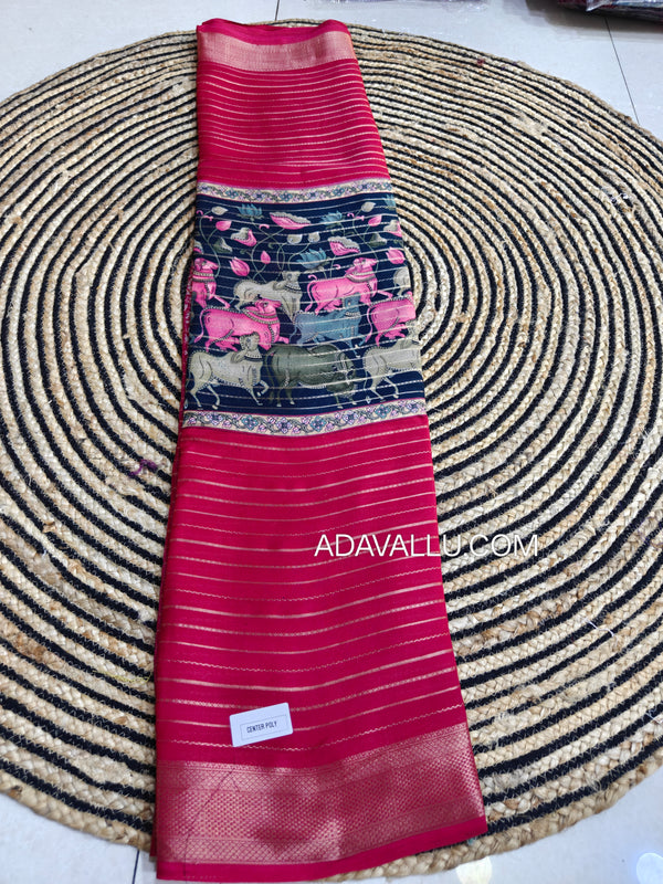 Pichwai Design Georgette Panel - J11