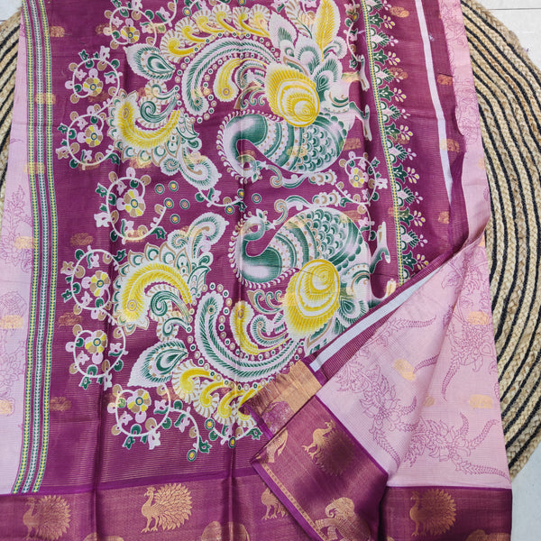 Kalamkari Dola Silk Saree - M01