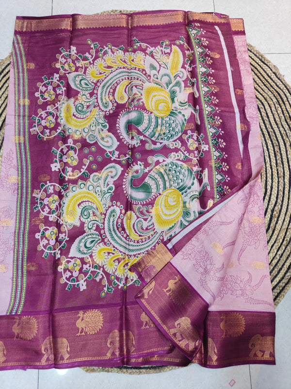 Kalamkari Dola Silk Saree - M01