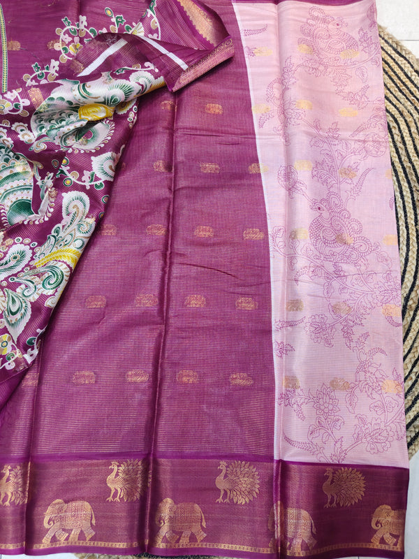 Kalamkari Dola Silk Saree - M01