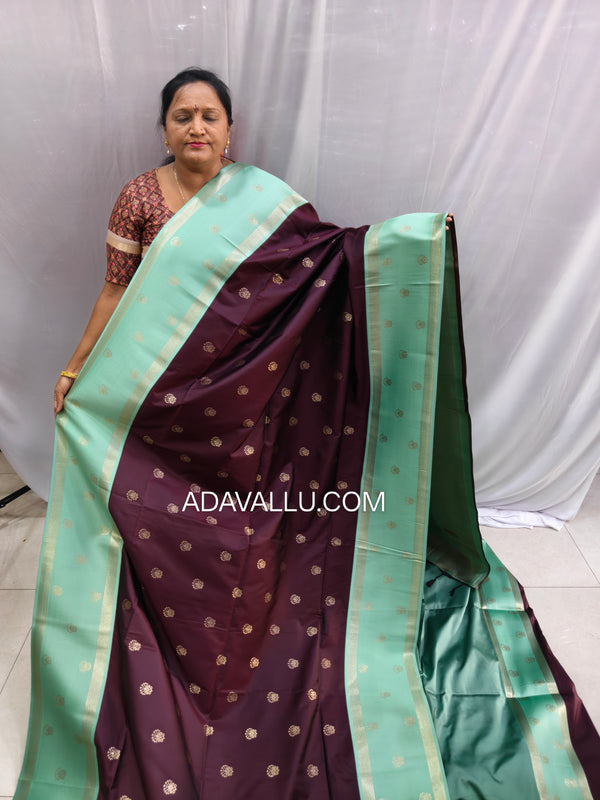 Vegan Soft Silk Sarees Choclate - B03