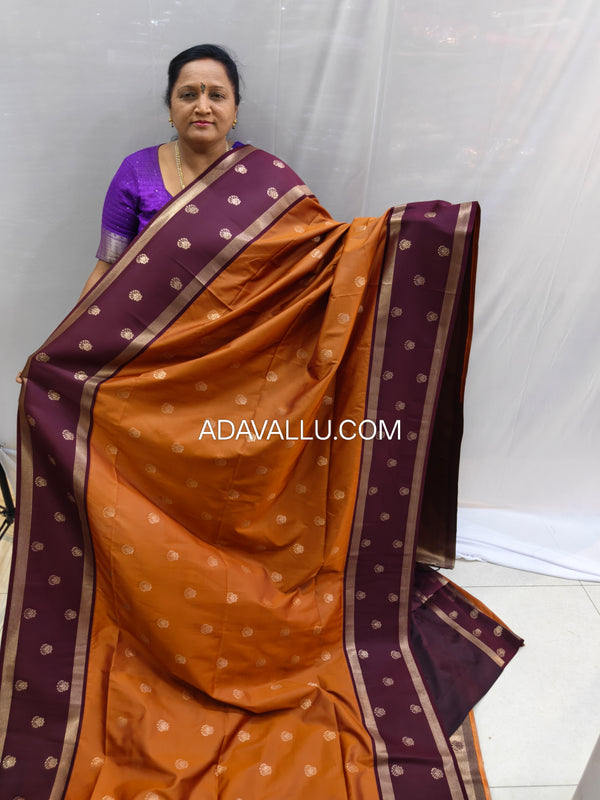 Vegan Soft Silk Sarees Choclate - B03