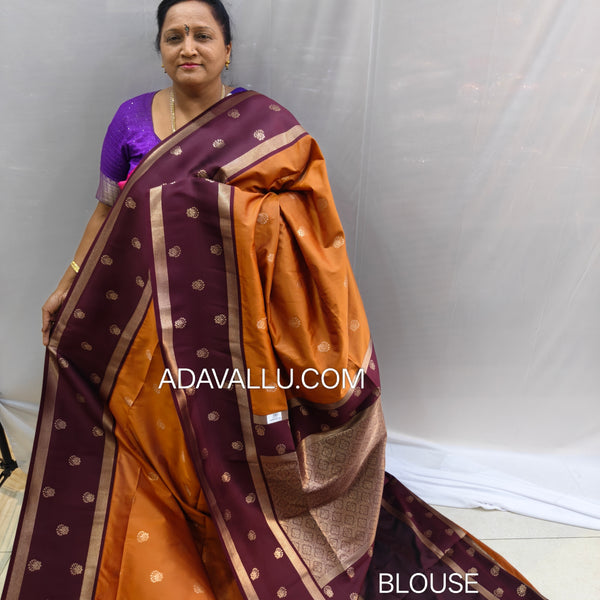 Vegan Soft Silk Sarees Choclate - B03