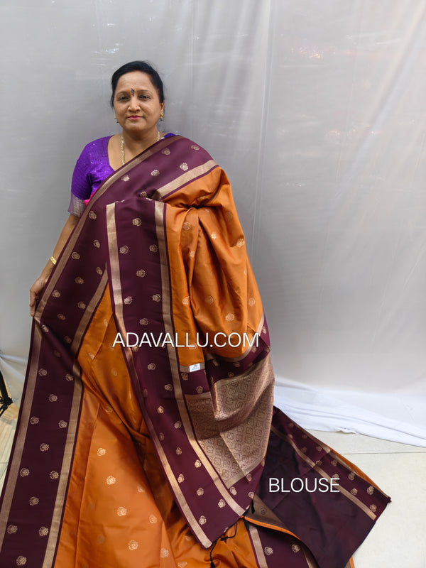 Vegan Soft Silk Sarees Choclate - B03