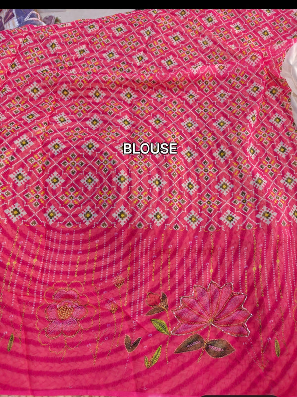 Z24 orgaza silk work saree