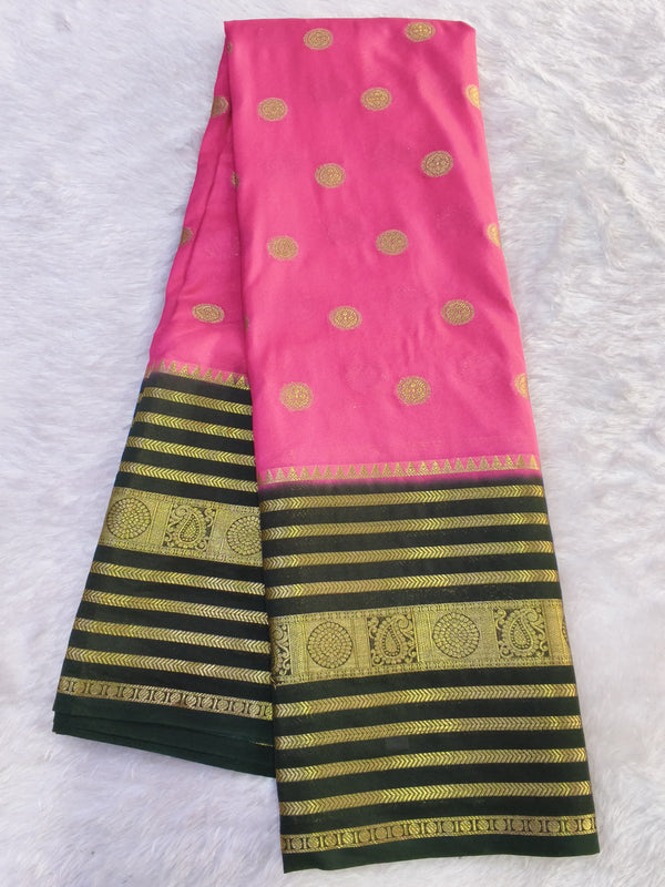 D17 coin butta CRAPE MYSORE SILK SAREE
