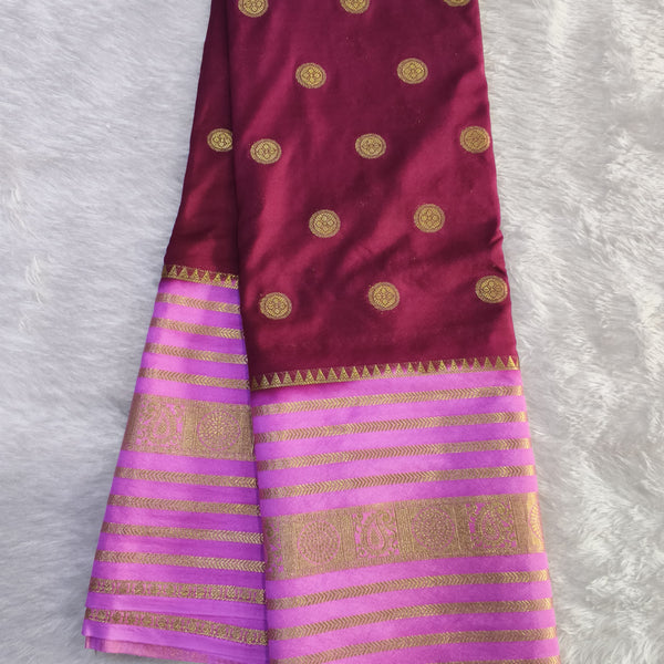 D17 coin butta CRAPE MYSORE SILK SAREE