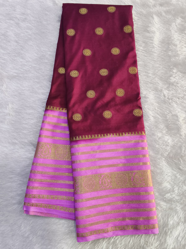 D17 coin butta CRAPE MYSORE SILK SAREE