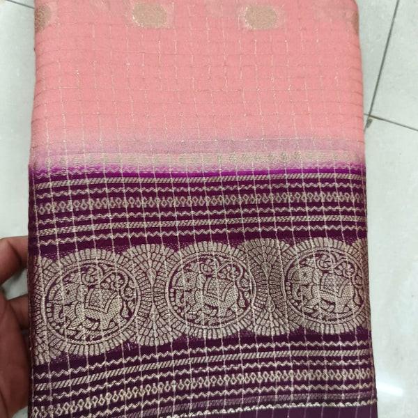 B11 crape silk checks