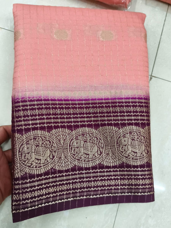 B11 crape silk checks