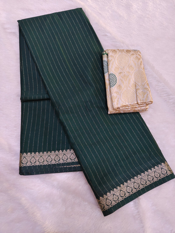 B13 crape mysore silk saree with banarasi blouse