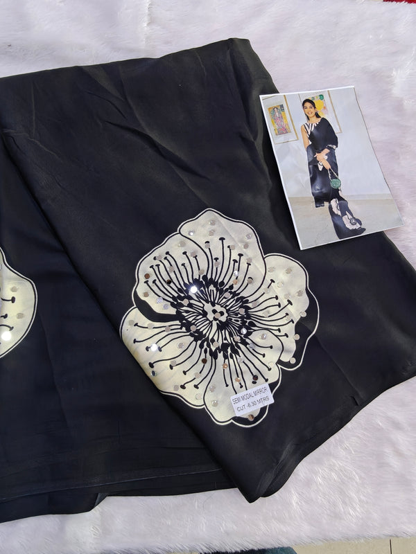 K16 Modal saree mirror work