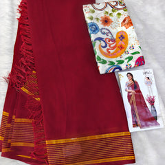 A09 SAREE WITH position print work BLOUSE