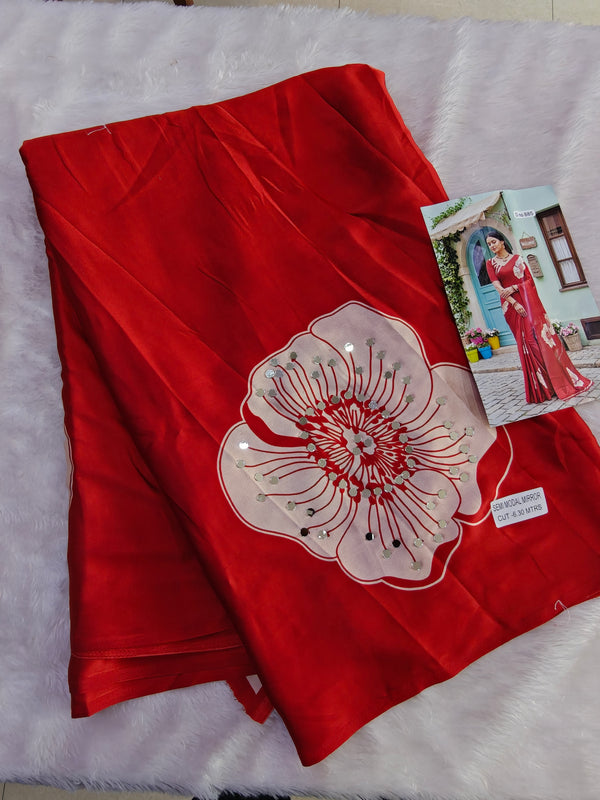 K16 Modal saree mirror work