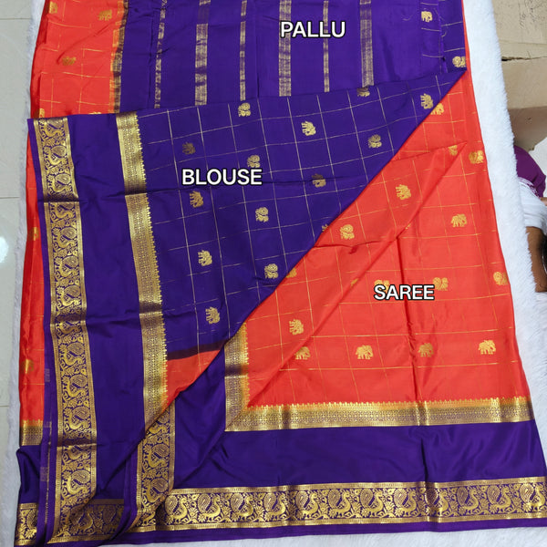 Z09 crape mysore silk gap border chex