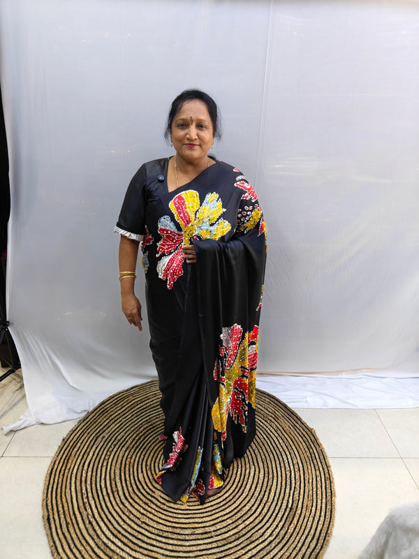 K14 modal silk with mirror work
