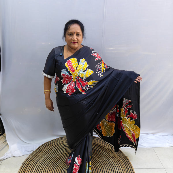 K14 modal silk with mirror work