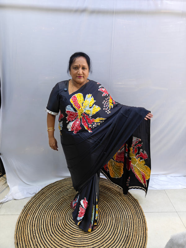 K14 modal silk with mirror work