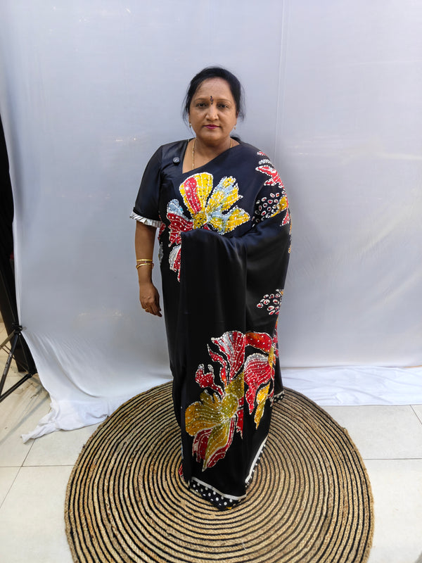 K14 modal silk with mirror work