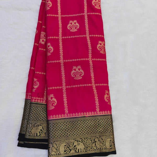 C04 crape mysore silk saree Gandaberunda butta