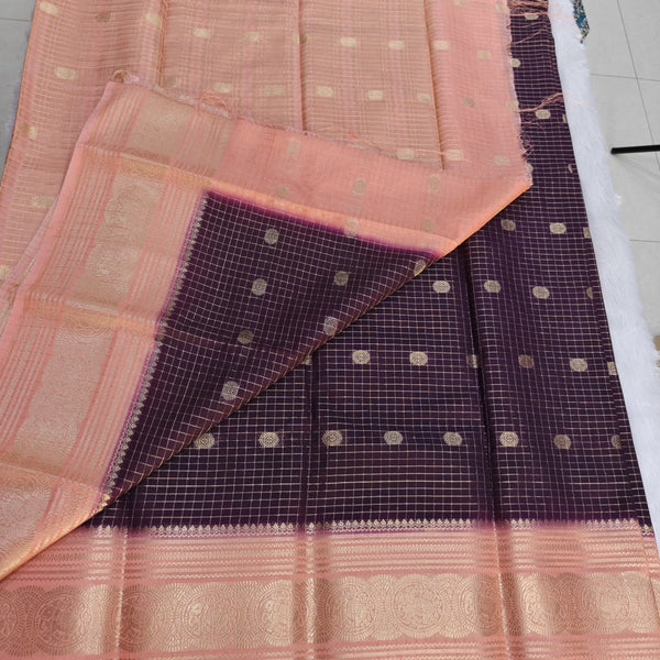 B11 crape silk checks