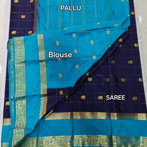 Z09 crape mysore silk gap border chex
