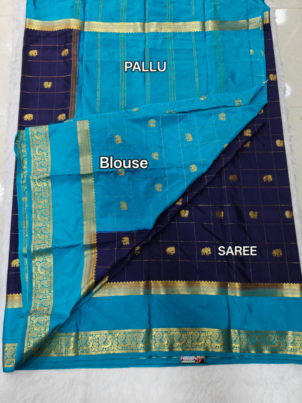 Z09 crape mysore silk gap border chex