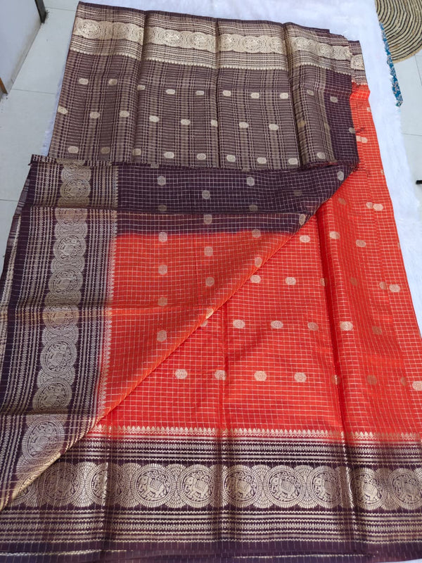 B11 crape silk checks