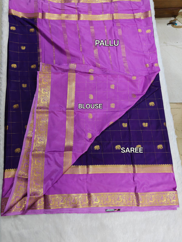 Z09 crape mysore silk gap border chex