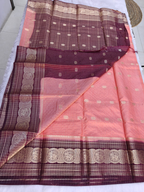 B11 crape silk checks